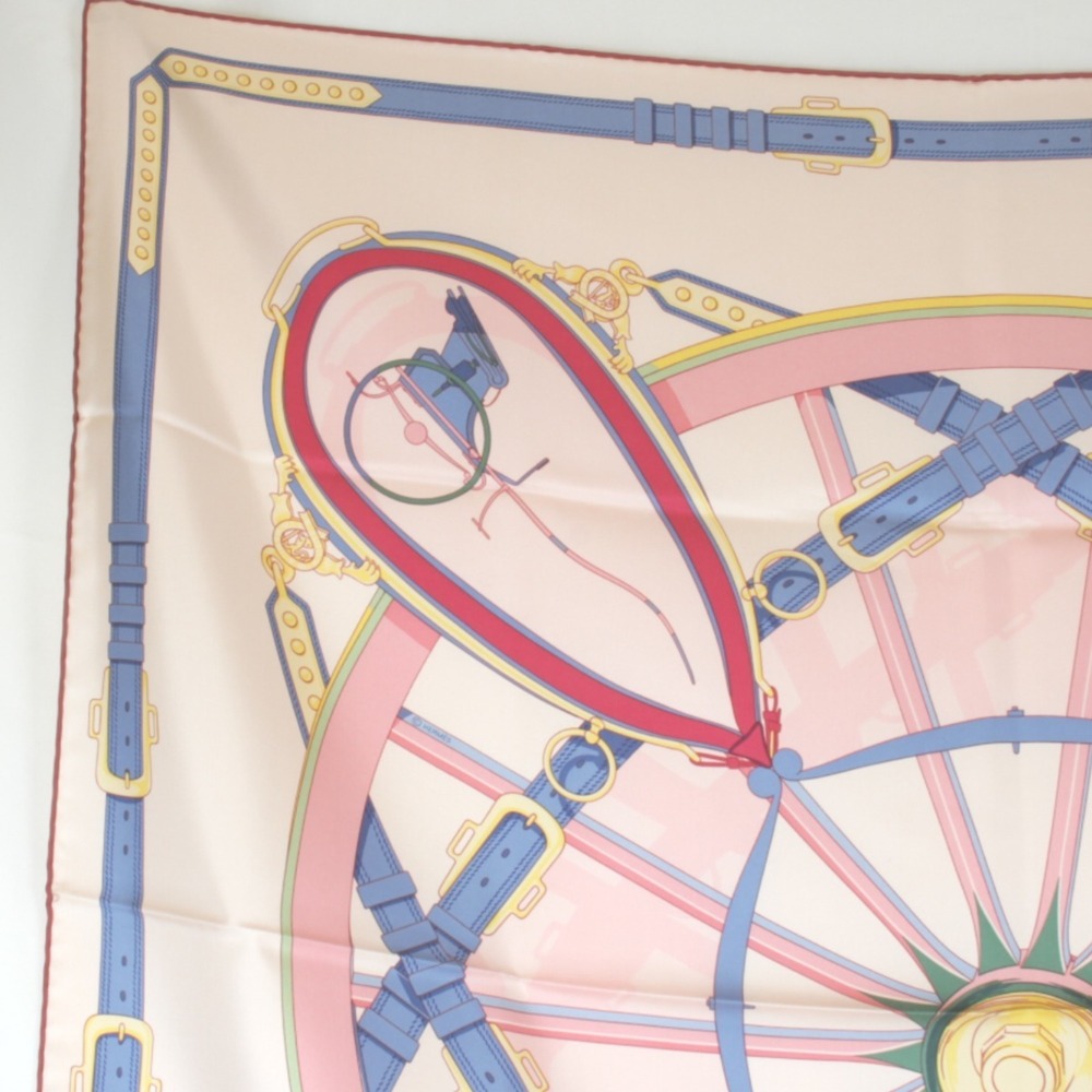 HERMES Pink Silk Scarf - Picture 5 of 9